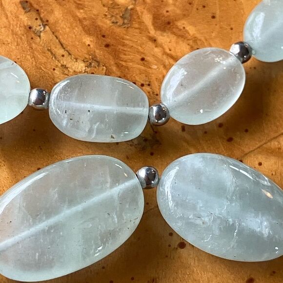 Natural Aquamarine Sterling Silver Necklace - Picture 7 of 9